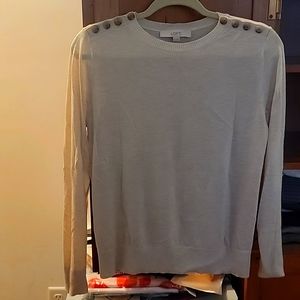 Super soft beige sweater with button embellishments